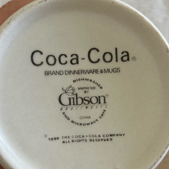 Gibson 1996 Coca Cola Mug Checkered Board Coffee Cup Coke Collectors Item - Picture 4 of 6